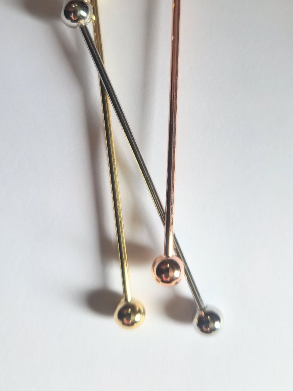 Collar Bar METALLIC BALL Ends Rose, Silver or Goldtone Equestrian Gentlemen